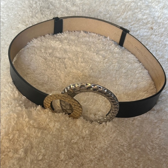 Chico's Accessories - Chico's Black Belt with Gold and Silver Buckle